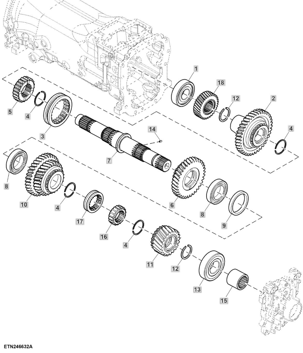 Trục tuyền động MFWD, bánh trước W7xD24